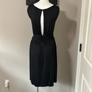 FENDI Authentic Black Knee Length Draped Ruched Dress Cocktail Black Tie Sz 42